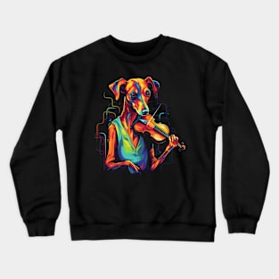 Whippet Playing Violin Crewneck Sweatshirt